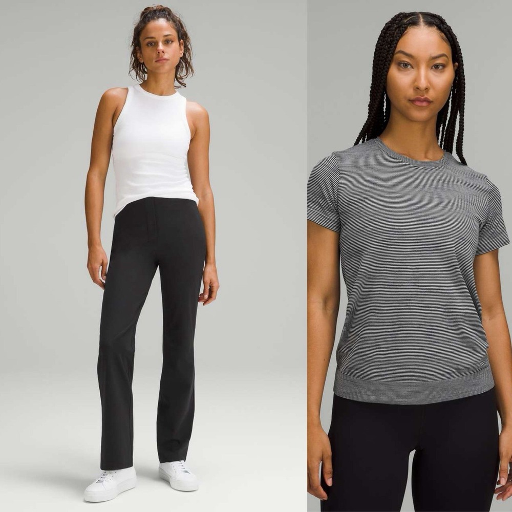 2PC-Lululemon Smooth Fit Pull-On High-Rise Pant + Swiftly Relaxed T-Shirt 10